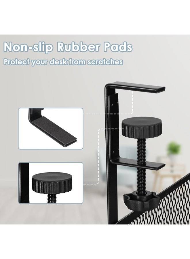 Under Desk Cable Management Tray (2 Pack) – 15.7" Steel No-Drill Wire Organizer with Side-Opening Design for Computer, Home Office, and Entertainment Center – Black - Image 3