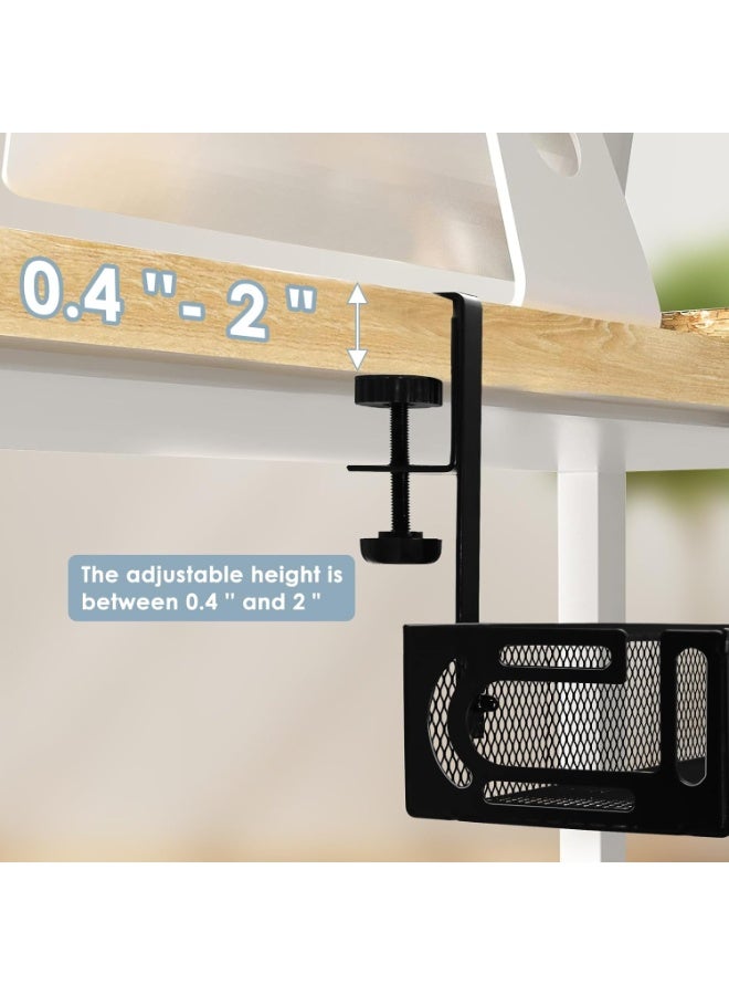 Under Desk Cable Management Tray (2 Pack) – 15.7" Steel No-Drill Wire Organizer with Side-Opening Design for Computer, Home Office, and Entertainment Center – Black - Image 4