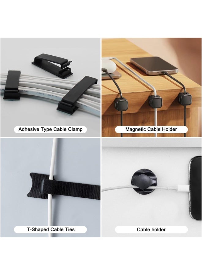 صينية تنظيم الكابلات تحت المكتب (عبوة 2) – 15.7 بوصة من الفولاذ بدون حفر لتثبيت الأسلاك مع تصميم فتحات جانبية للكمبيوتر، المكتب المنزلي، ومركز الترفيه، باللون الأسود - Image 4