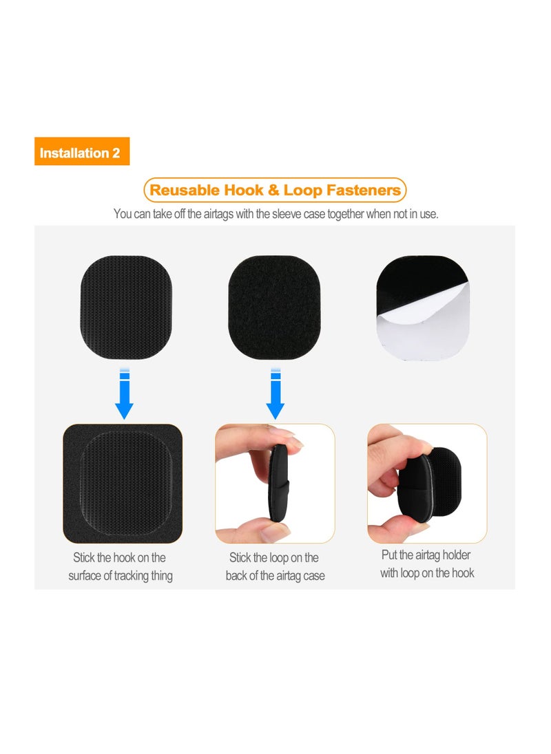 Excefore - Airtag Holder Case Sticker Cover (2 Pack), Stick-On Mount Airtag Holder with Protective Sleeve, Compatible with Apple Airtags, Ideal for TV Remote, Luggage, Bike, Car, Laptop, and More, Black - Image 1