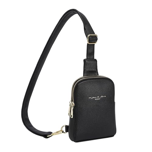 INICAT Travel Small Sling Bag Faux Leather Crossbody Bags Purses Women Fanny Packs Cross Body Bag for Woman Gifts(Black) - Image 1