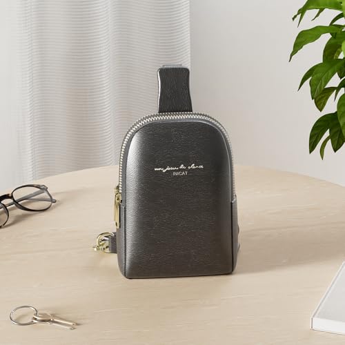 INICAT Travel Small Sling Bag Faux Leather Crossbody Bags Purses Women Fanny Packs Cross Body Bag for Woman Gifts(Black) - Image 2