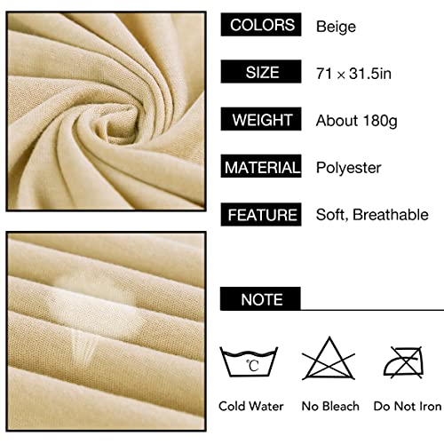 Kachanaa Stretch Head Scarfs Headbands for Muslim Soft Breathable Head Wraps Turbans Long Hair Hijab Scarves for Women(Beige) - Image 3