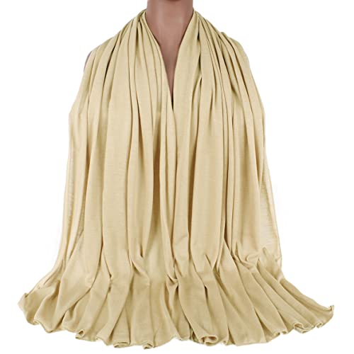 Kachanaa Stretch Head Scarfs Headbands for Muslim Soft Breathable Head Wraps Turbans Long Hair Hijab Scarves for Women(Beige) - Image 4