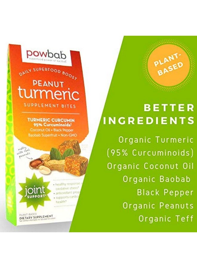 powbab Peanut Turmeric Supplement Bites (3 Pack). Organic Curcumin With Black Pepper Coconut Oil Baobab Powder Enhanced Absorption. Antioxidant Vitamin For Joint Health. Gluten Free Bites 10Ct - Image 4