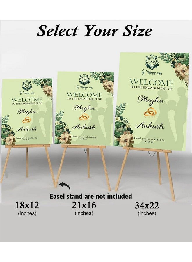 Theme My Party Custom Indian Engagement Ceremony Welcome Sign Board - Personalized Indian Pre Wedding Engagement Wedding Sign Board - Indian Ceremony Welcome Sign for Engagement Decoration - Image 4