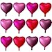 Lovoir 12 Pcs Red Heart Shape Foil Mylar Balloons 18 Inch Love Balloons for Valentines Day Birthday Party Decorations Wedding Engagement Romantic DecorMetallic Color - Image 2