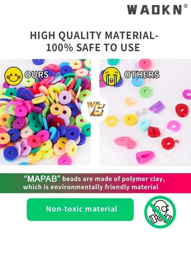 WAOKN Clay Beads Kit - Create Vibrant Friendship Bracelets with 24 Colors and Charms for Teen Girls - Perfect for Jewelry Making and Craft Gifts (6000) - Image 5