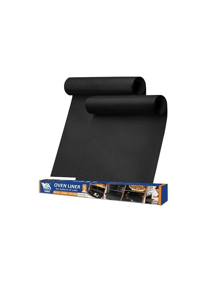 VIBRANT LOYAL AGILE بطانات الفرن لأسفل الفرن، عبوة 2 كبيرة سميكة ثقيلة 100% غير لاصقة قابلة لإعادة الاستخدام، حصيرة فرن تيفلون، 25 بوصة × 17 بوصة، حصيرة خبز للأفران الكهربائية، الغاز، المحامص، الشوايات، ملحقات الطهي الصديقة للمطبخ - Image 1