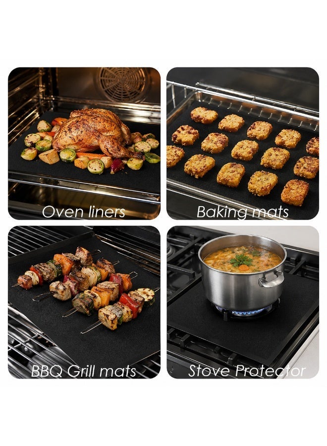 VIBRANT LOYAL AGILE Oven Liners for Bottom of Oven, 2 Pack Large Thick Heavy Duty 100% Non-stick Reusable Teflon Oven Mat, 25”x17” Baking Mat for Electric, Gas, Toaster Ovens, Grills,Kitchen Friendly Cooking Accessory - Image 4