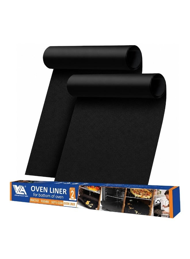 VIBRANT LOYAL AGILE Oven Liners for Bottom of Oven, 2 Pack Large Thick Heavy Duty 100% Non-stick Reusable Teflon Oven Mat, 25”x17” Baking Mat for Electric, Gas, Toaster Ovens, Grills,Kitchen Friendly Cooking Accessory - Image 1