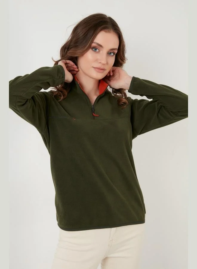 ليلا ليلا سليم فيت نسيج ناعم مضاد للوبر بسحاب نصي صوف نسائي بولار