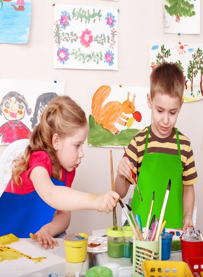NACHLYNN 10 Pack Kids Painting Apron Kids Art Aprons Bulk Toddler Paint Apron Smock with 2 Pockets for Craft Kitchen Classroom Home Painting Activity (Multicolor) - Image 4
