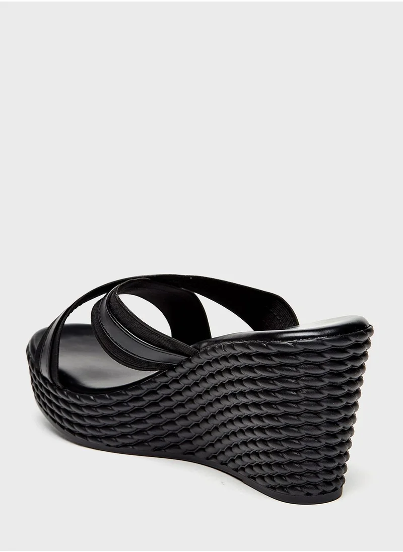 شو اكسبرس Multi Strap Wedge Sandals