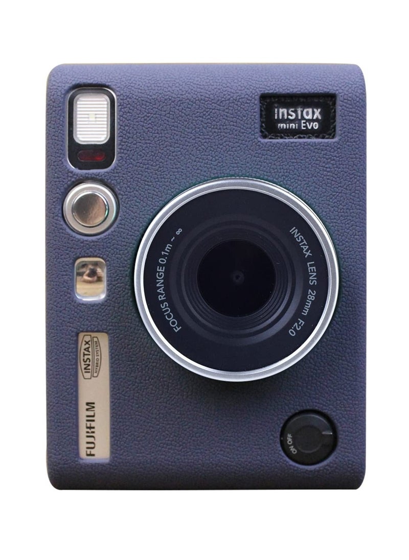 Generic Camera Case for Instax Mini EVO Silicone Protective Case for Fuji Instax Mini EVO Instant Camera Soft Rubber Lightweight Case for Fujifilm Instax Mini Evo (Blue)  - Image 1