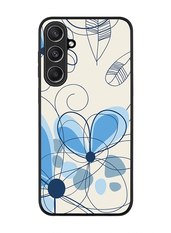 Stylizedd Rugged Black Edge case for Samsung Galaxy S23 FE, Custom Slim fit Flexible Anti Drop Thin Phone Case Cover - Daisy Lines - Image 1