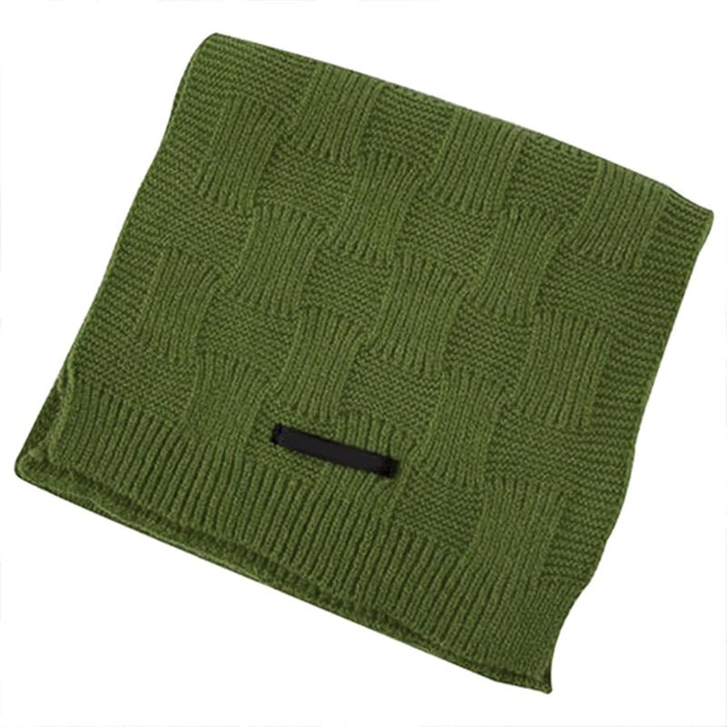 Plaid Knitted Scarf For Women And Men Soft Unisex Winter Scarf In Grey - Image 1