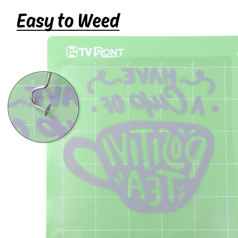 HTVRONT HTV Heat Transfer Vinyl Rolls - 12" x 5ft Silver for Shirts, Iron on for All Cutter Machine - Easy to Cut & Weed for Heat Design (Silver) - Image 4