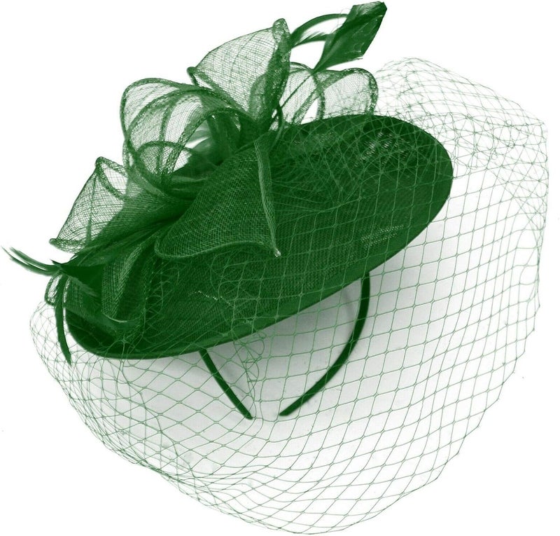 Caprilite Saucer Sinamay Headband Fascinator Wedding Ascot Hat Hatinator Birdcage Veil - Image 2