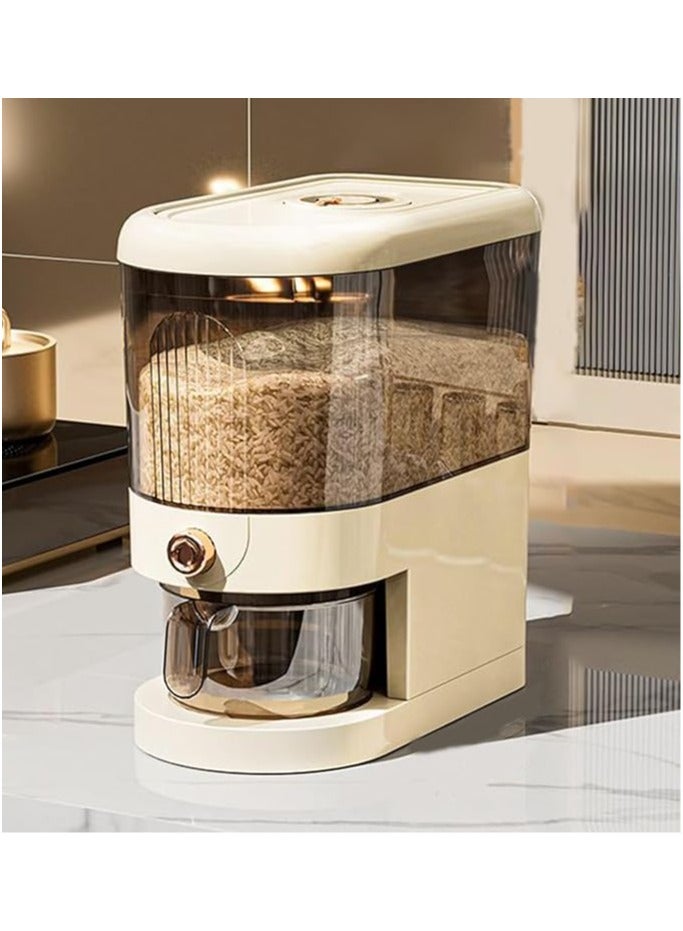 عربست موزع أرز، حاويات تخزين أرز، دلو أرز محكم الغلق ومقاوم للرطوبة مع كوب قياس، حاوية تخزين دقيق فول الصويا كبيرة الحجم لمخزن المطبخ والمنزل (5 كجم) - Image 1