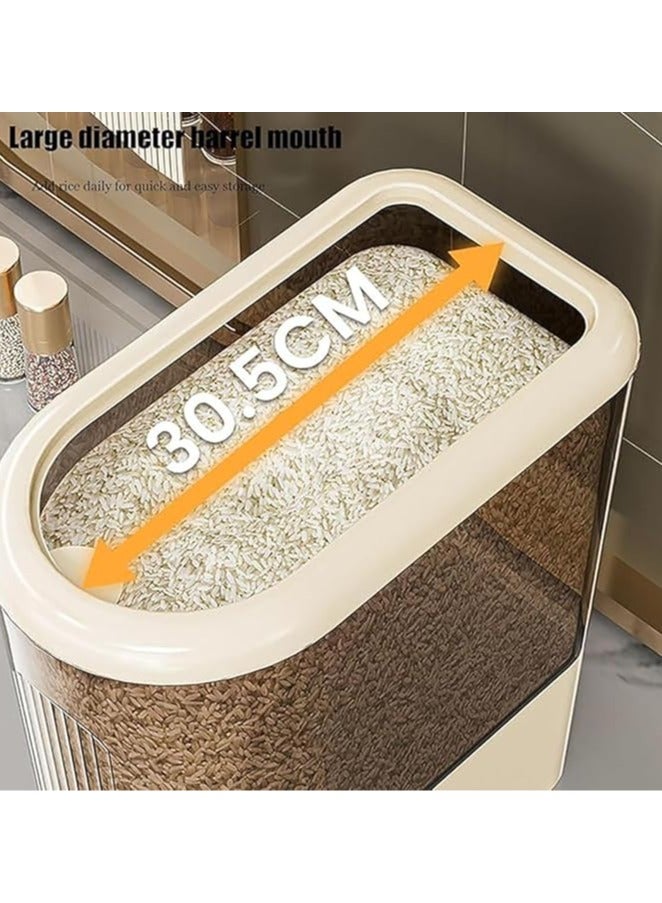 عربست موزع أرز، حاويات تخزين أرز، دلو أرز محكم الغلق ومقاوم للرطوبة مع كوب قياس، حاوية تخزين دقيق فول الصويا كبيرة الحجم لمخزن المطبخ والمنزل (5 كجم) - Image 4