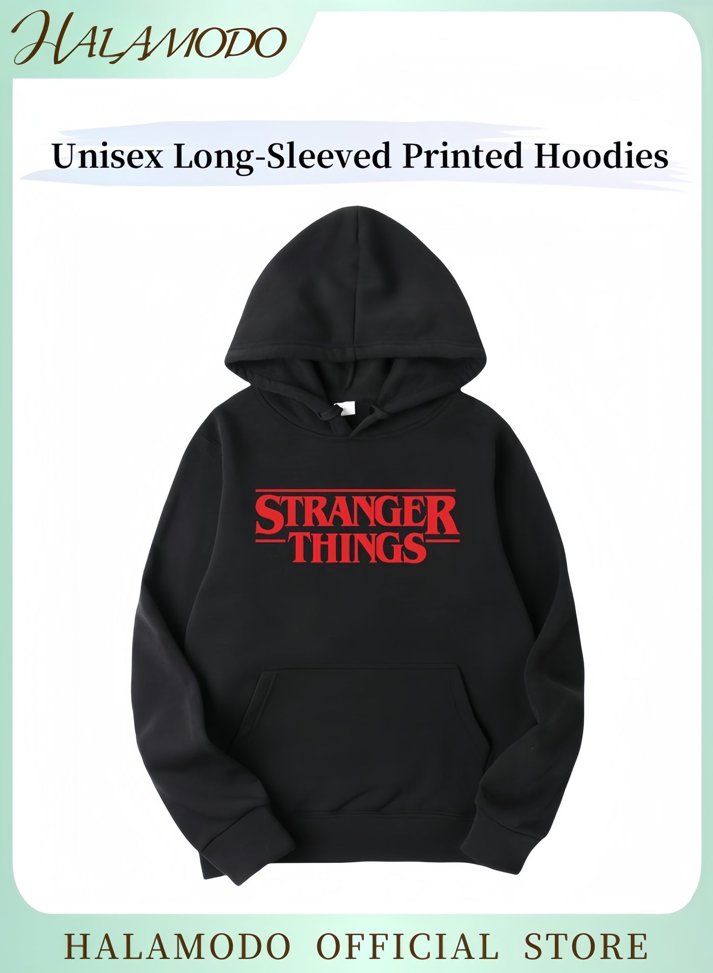 Unisex Hoodies Long-Sleeved Printed Tops Casual Sweatshirts Soft Sportswear Fashion Youth Pullovers with Drawstrings and Large Pockets for Daily Wear
