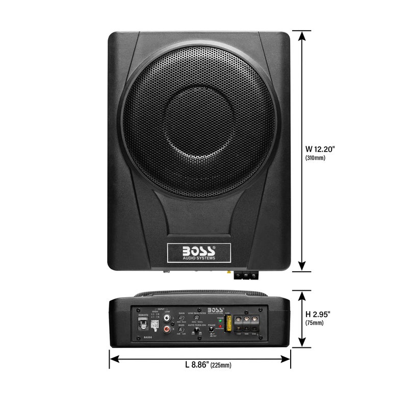BOSS Audio Systems BASS8K 8 Inch Powered Car Subwoofer and Amplifier Wiring Kit Package - 800 Watts Max Power, Under Seat, Low Profile, 8 Gauge Wiring Kit, for Truck Boxes and Enclosures - Image 3