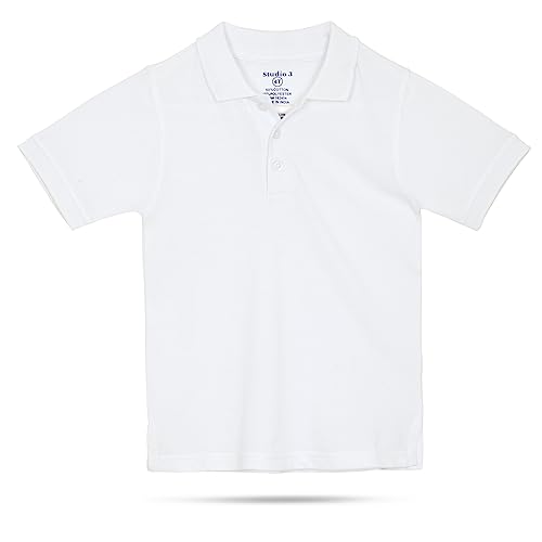 Studio 3 Boy’s - 4-Pack School Uniform Short-Sleeve Pique Polo Shirts (as1, Numeric, Numeric_7, Regular, White) - Image 2