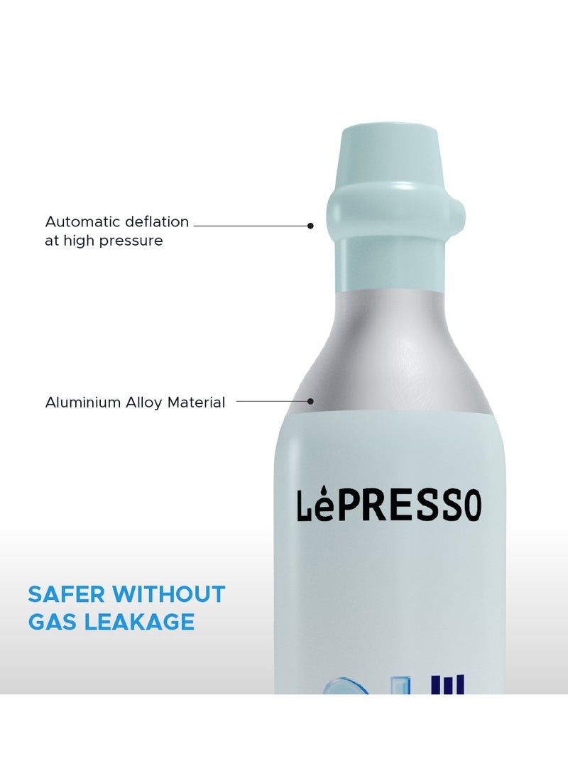 LePRESSO - Sparkling Water Maker 1L with 4+1 Capsules and Pressure Meter / Efficient Carbonation / Adjustable Fizz Pressure / One-Button Operation - Black - Image 1
