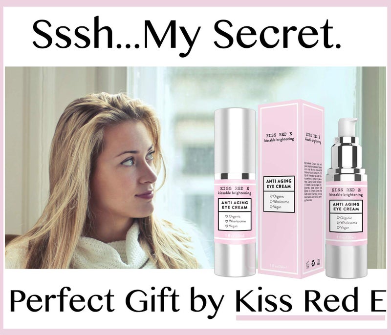 Kiss Red E Anti Aging Eye Cream for Women Men. Vegan Eye Cream for Dark Circles Puffiness Wrinkles 1 OZ 50 Days Supply - Image 3