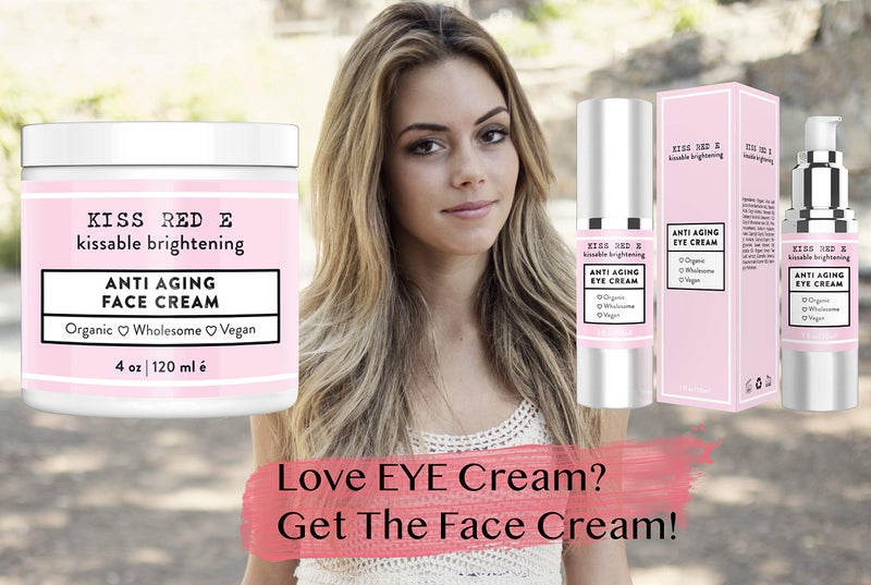 Kiss Red E Anti Aging Eye Cream for Women Men. Vegan Eye Cream for Dark Circles Puffiness Wrinkles 1 OZ 50 Days Supply - Image 2