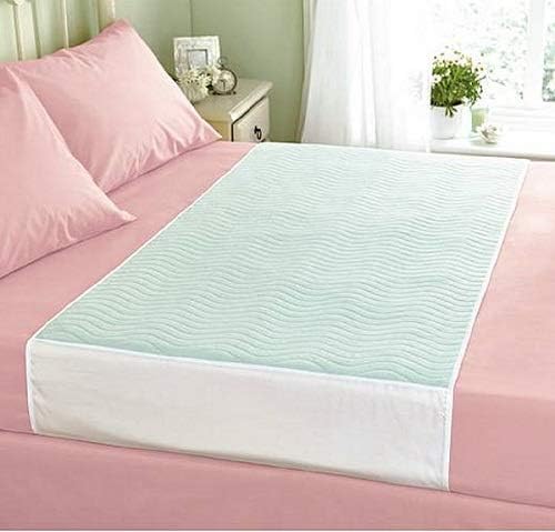 COMFORTNIGHTS وسادة سرير قابلة للغسل مع أجنحة كبيرة ماصة للحفاظ على الجفاف واقية من تسربات البول واقي مرتبة 85 × 135 سم 33 × 53 قابلة لإعادة الاستخدام قابلة للغسل في الغسالة - Image 3