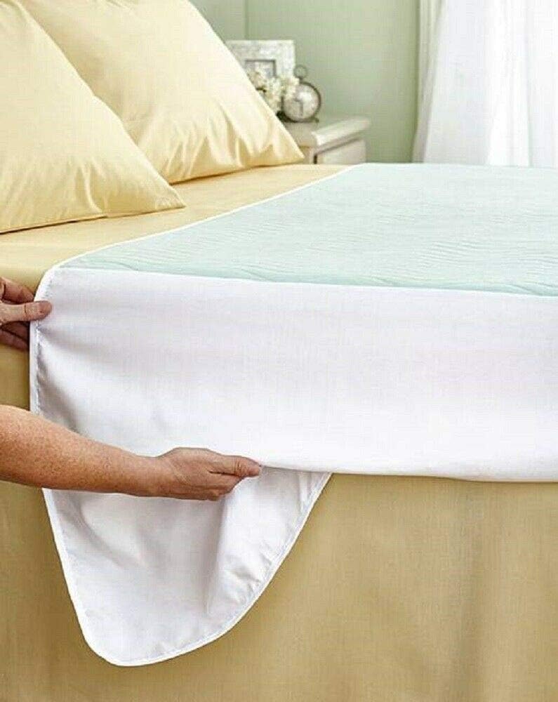 COMFORTNIGHTS وسادة سرير قابلة للغسل مع أجنحة كبيرة ماصة للحفاظ على الجفاف واقية من تسربات البول واقي مرتبة 85 × 135 سم 33 × 53 قابلة لإعادة الاستخدام قابلة للغسل في الغسالة - Image 2