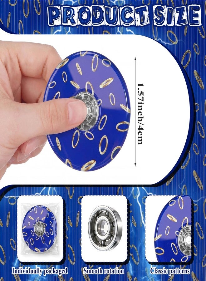 Charnoel 48 Pcs Blue and Golden Ring Fidget Spinners Bulk Mini Fidget Retro Game Birthday Party Favors, Goodie Bags Stuffers, Party Game Supplies, Rewards, Carnival Prizes and Gifts - Image 2