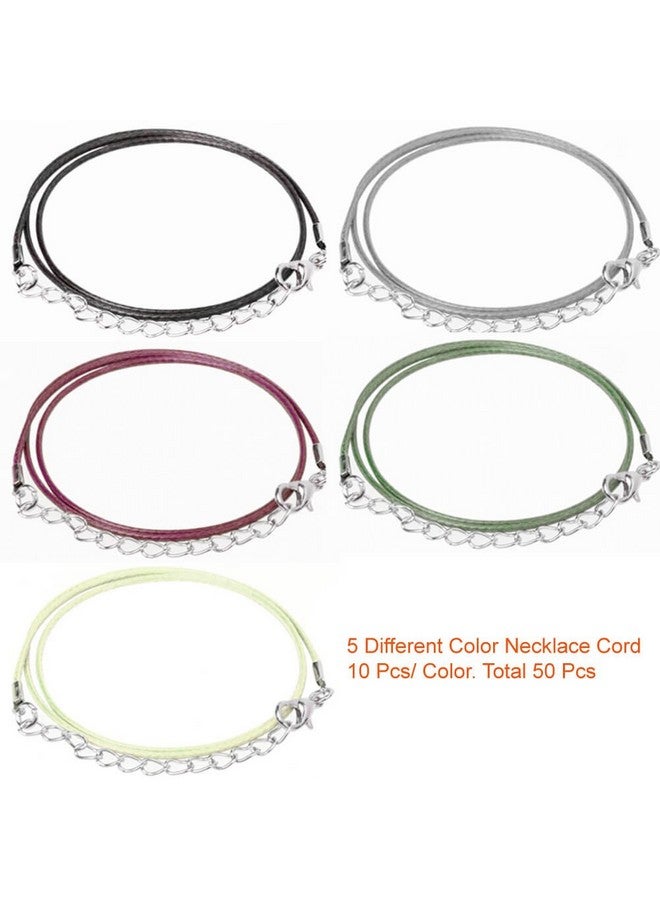 PAXCOO 50Pcs Necklace Cord With Clasp Bulk For Necklace Bracelet Jewelry Making Multicolor - Image 3