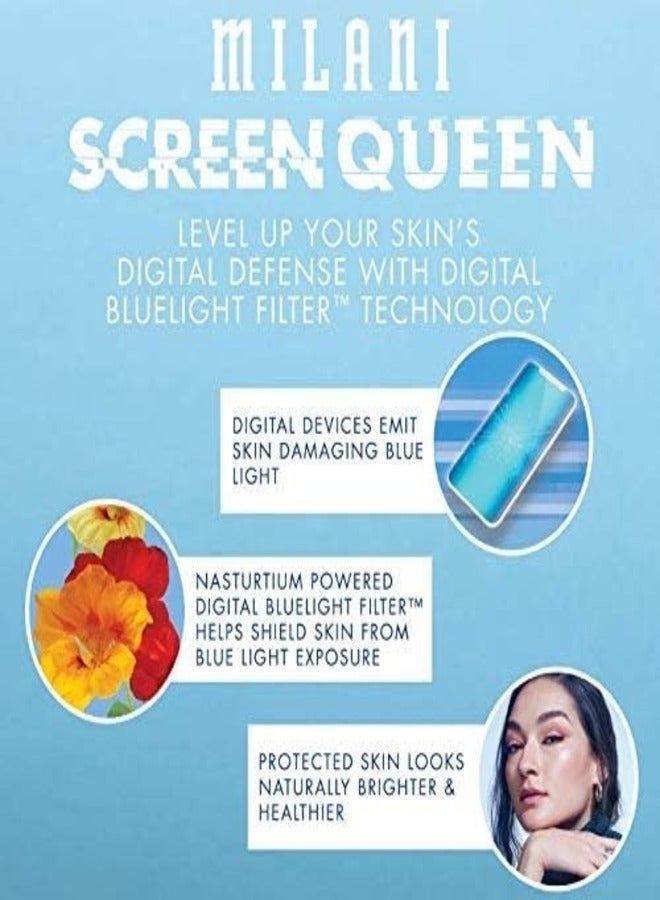 Milani Screen Queen Liquid Foundation Cruelty-Free, Blue Light Protection, Luminous Finish, Build-able Coverage, 270 Nude Sand 30ml - Image 5