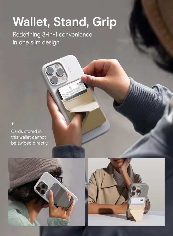 MOFT Magnetic Wallet Stand Compatible with iPhone 17/16/15/14/13/12 Series, Angle Adjustment & Magsafe Compatible MOVAS Phone Stand,Cement - Image 3