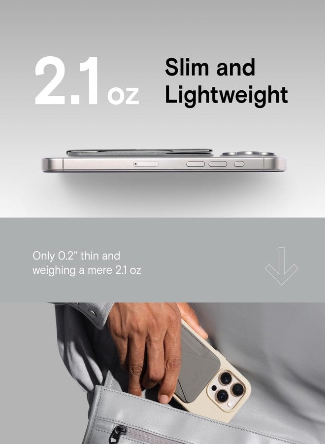 MOFT Magnetic Wallet Stand Compatible with iPhone 17/16/15/14/13/12 Series, Angle Adjustment & Magsafe Compatible MOVAS Phone Stand,Cement - Image 2