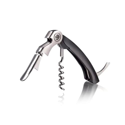 Vacu Vin Double-Hinged Corkscrew – Waiter’s Corkscrew with Foil Cutter & Bottle Opener – Durable Stainless Steel Wine Opener – Two-Step Leverage for Easy Cork Removal – Compact & Travel-Friendly - Image 1