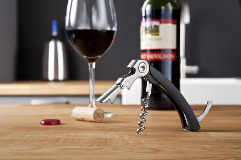 Vacu Vin Double-Hinged Corkscrew – Waiter’s Corkscrew with Foil Cutter & Bottle Opener – Durable Stainless Steel Wine Opener – Two-Step Leverage for Easy Cork Removal – Compact & Travel-Friendly - Image 4