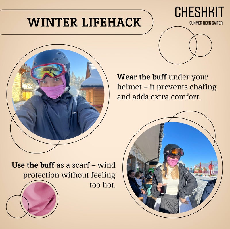 CheshKit Organic Cotton Neck Gaiter Face Mask Bandana for Dust Wind Sun Protection Men Women - Face Scarf for Outdoor Activities (Black, Small, 2 Pack) - Image 5
