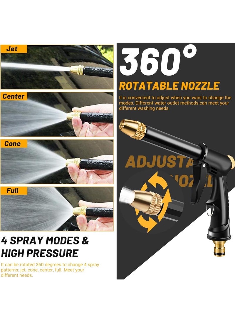 FLYROAD Home Car Wash Water Gun, Garden Hose, Car Wash Retractable 15m Hose Kit with Extension Pole Gun, 3 Quick Connect Fittings and Foam Spray Bottle for Outdoor Cleaning, Lawn Care and Vehicle Washing  - Image 2