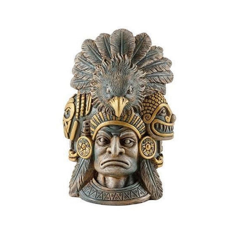 إكسو تيرا ديكور ازتيك حجري بتصميم محارب لمرابي الزواحف من إكسو تيرا