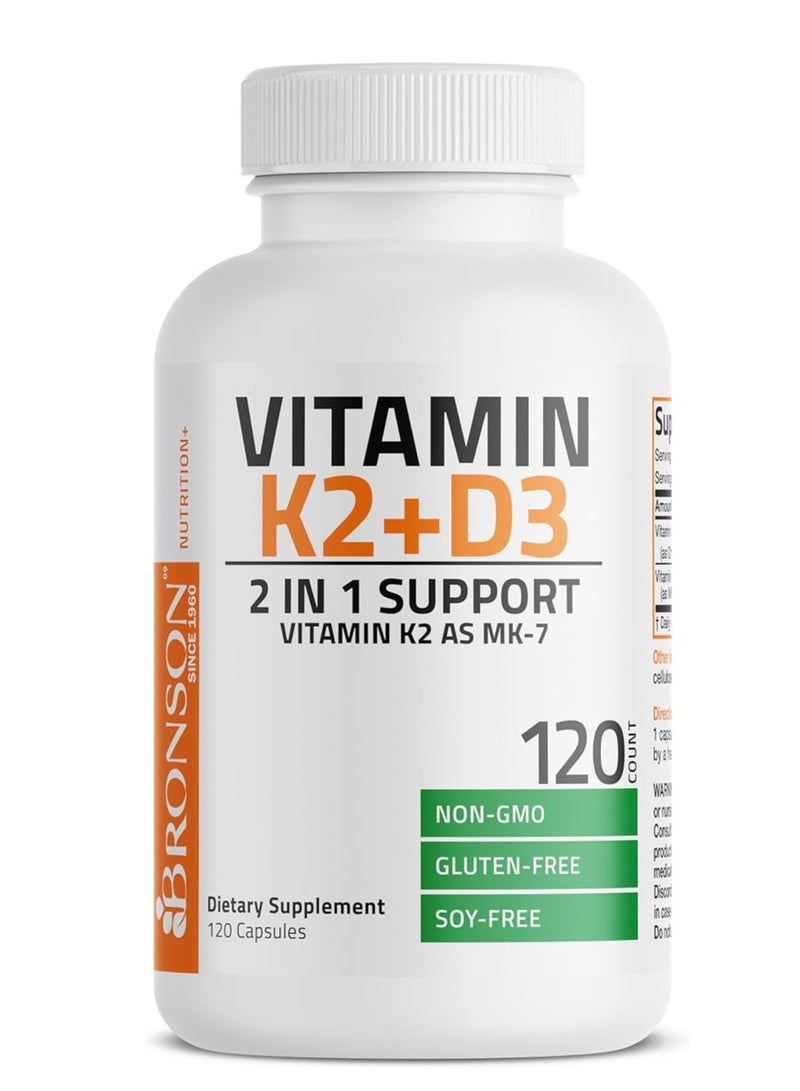برونسون دعم 2 في 1 فيتامين ك2 مع د3 - 120 كبسولة