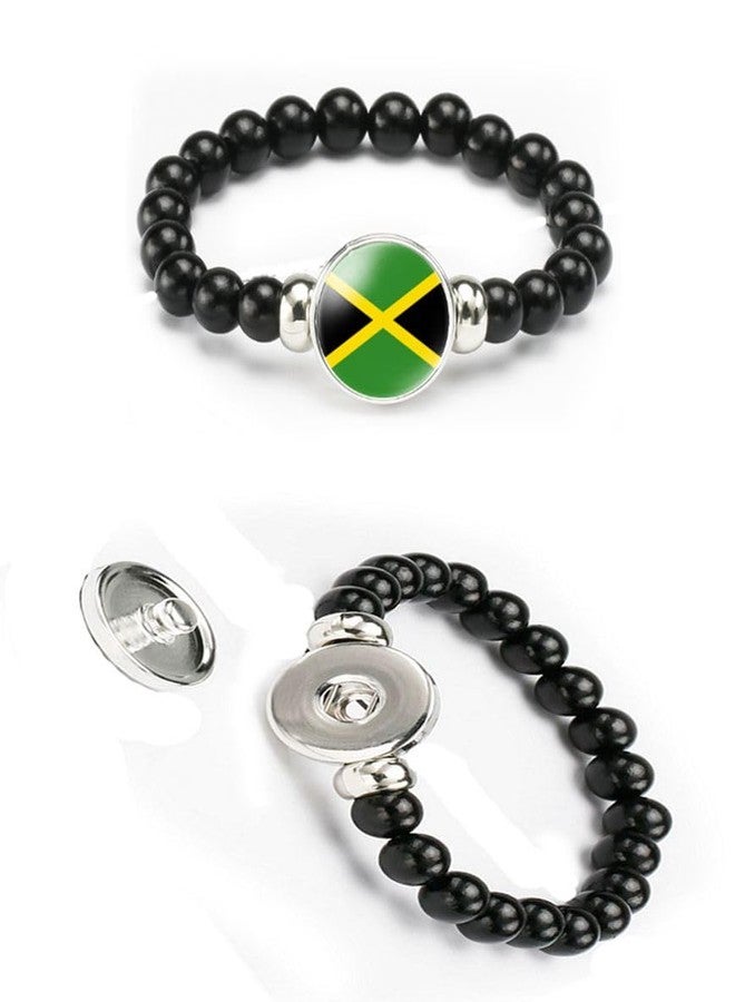 vmcoatdu Jamaica Flag Bracelet Elastic Rope Beaded Bracelet Support Your Country Travel Souvenir Gifts for Men Women (Jamaica) - Image 5