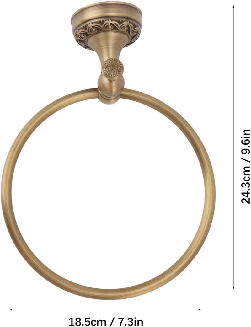 Bath Towel Ring, Multifunction Round Wall Mounted Copper Towel Ring Bathroom Hardware Accessories for Bathroom, Sturdy and Durable (980830) - Image 4