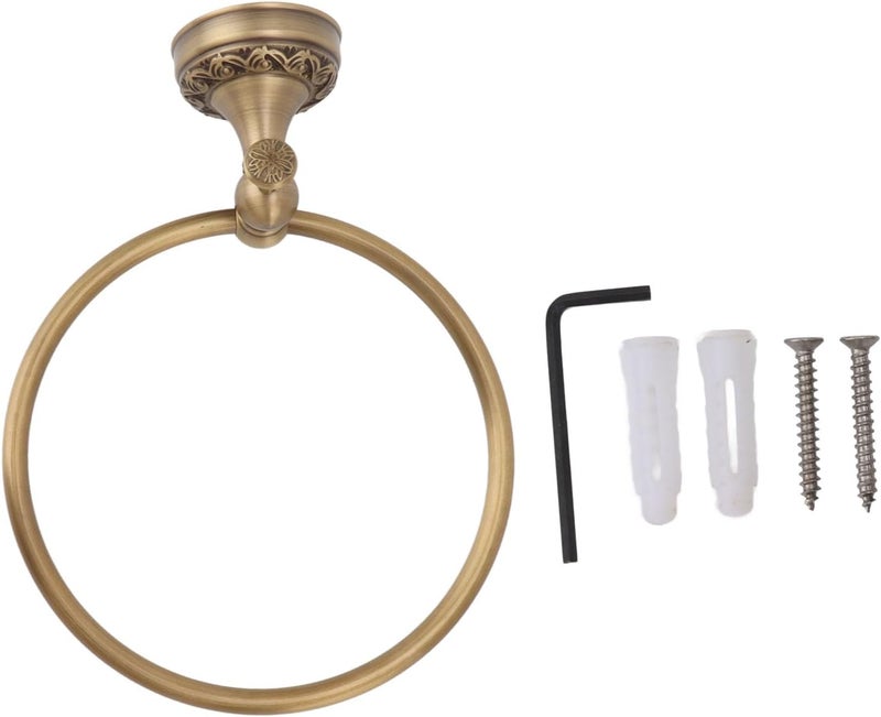 Bath Towel Ring, Multifunction Round Wall Mounted Copper Towel Ring Bathroom Hardware Accessories for Bathroom, Sturdy and Durable (980830) - Image 5