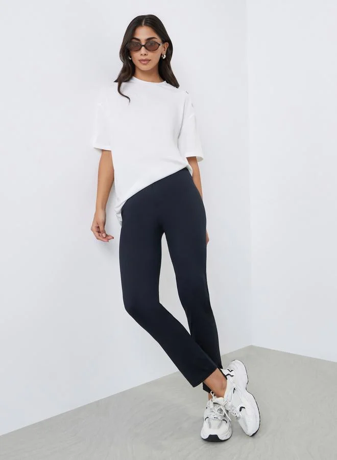 ستايلي مجموعة من 2 ليقنز سادة بخصر مطاطي