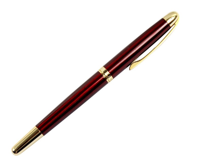 Gullor Executive Fountain Pen Jinhao 606 with Golden Clip Fine Nib - Red - Image 2