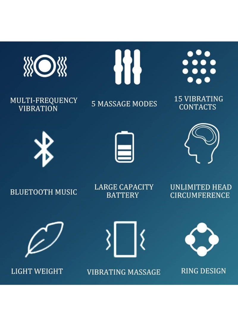 Ru syanl Octopus Head Massager Automatic Scalp Massager with 15 Vibrating Contacts 5 Modes and Bluetooth Music Wireless Head Massage Tool for Headache Relieving Stress  - Image 2